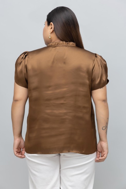 Tulip Sleeves Satin Top