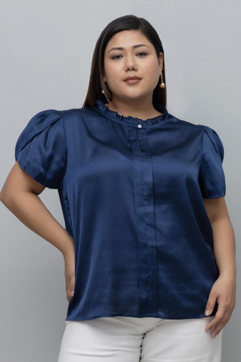 Tulip Sleeves Satin Top