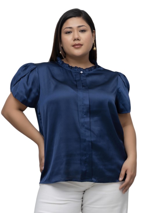 Tulip Sleeves Satin Top