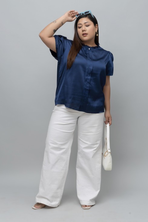 Tulip Sleeves Satin Top