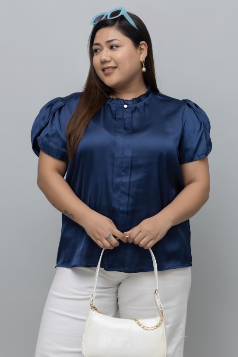 Tulip Sleeves Satin Top