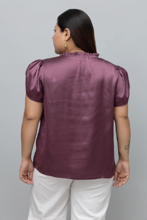 Tulip Sleeves Satin Top