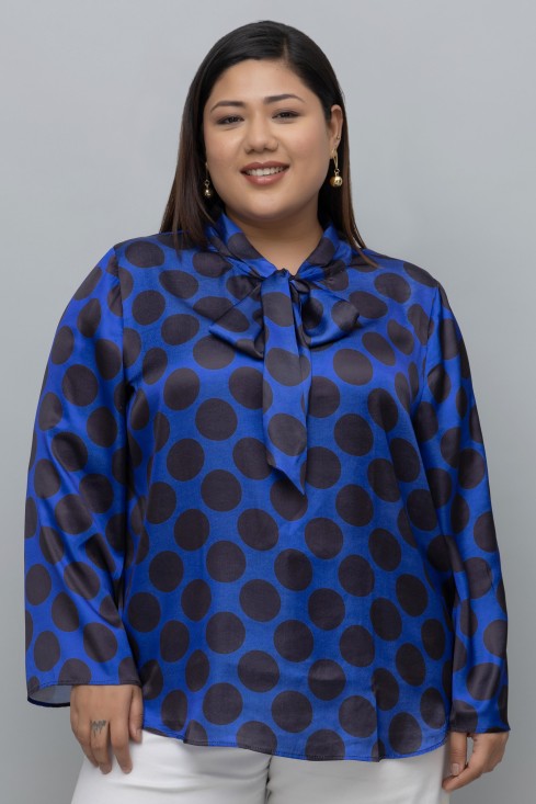 Polka Print Tie Top