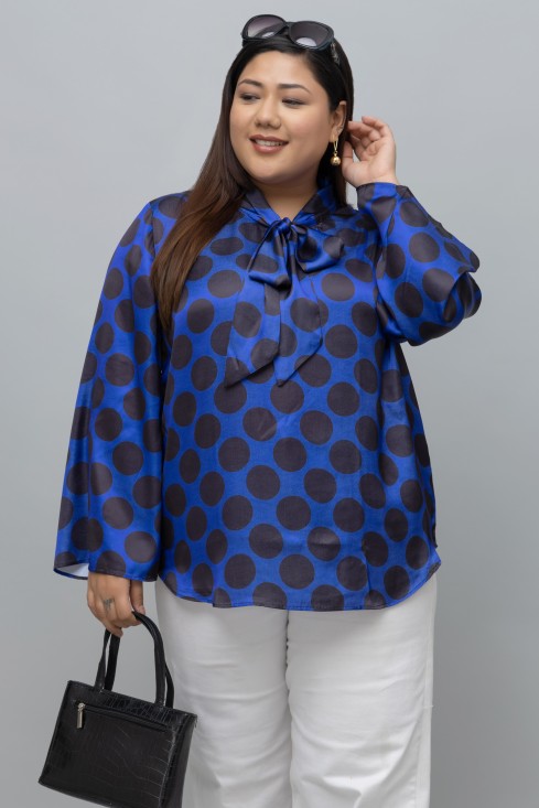 Polka Print Tie Top