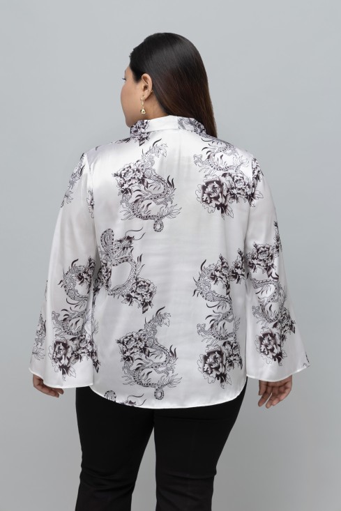Dragon Print Tie Top