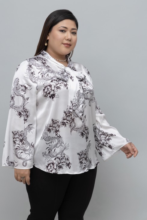 Dragon Print Tie Top