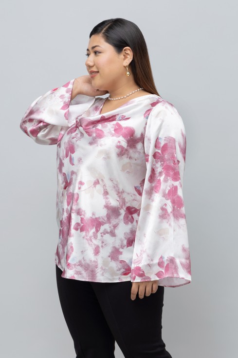 Floral Print Satin Top