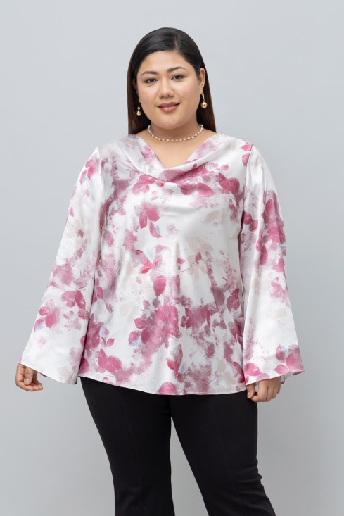 Floral Print Satin Top