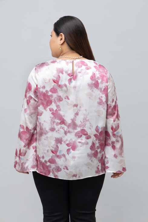 Floral Print Satin Top
