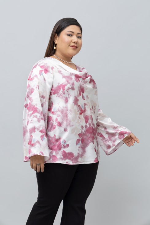 Floral Print Satin Top