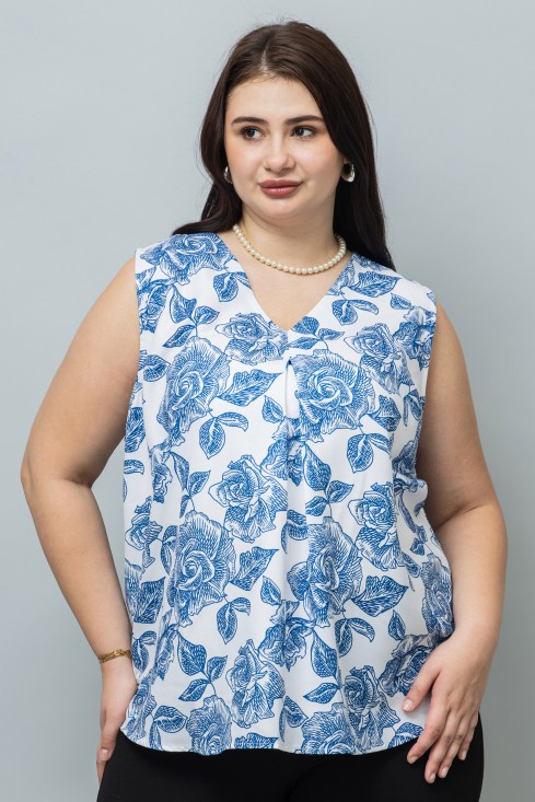 Front Pleated Sleeveless Top