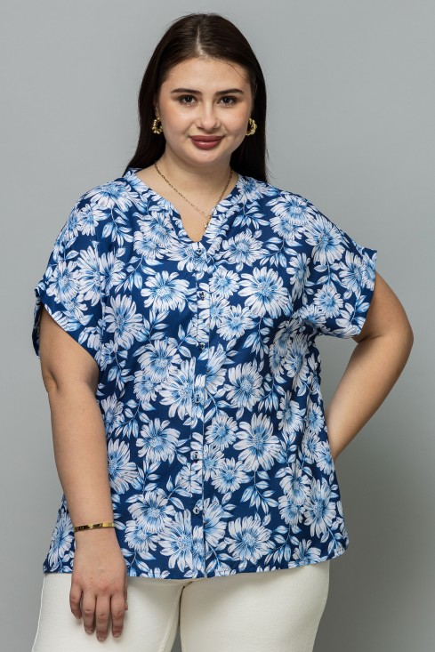 Front Open Band Collar Top