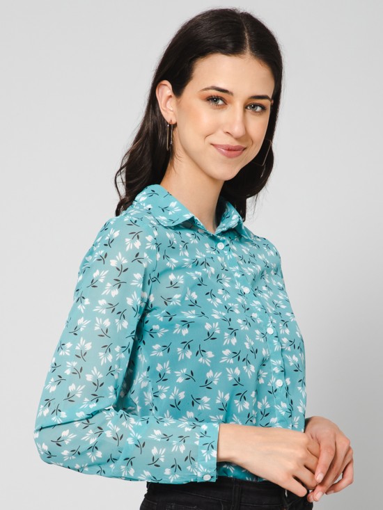 Floral print regular shirt