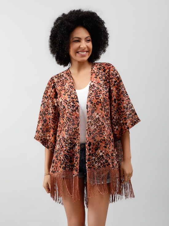 Leopard Print Kimono