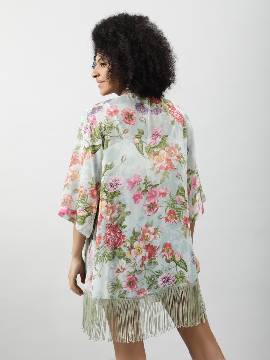 Floral Print Kimono