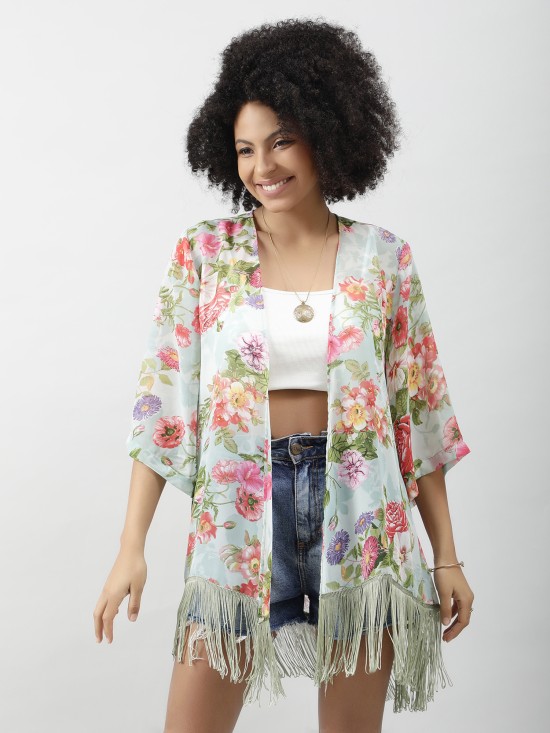 Floral Print Kimono