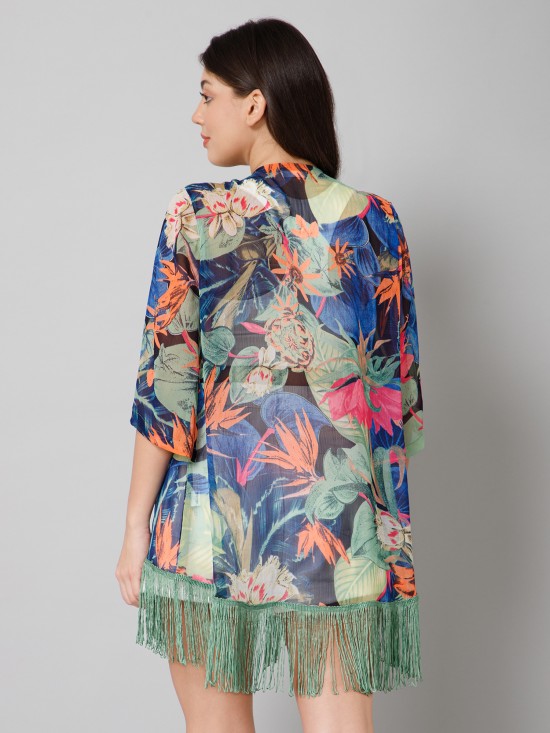 Tropical Print Kimono