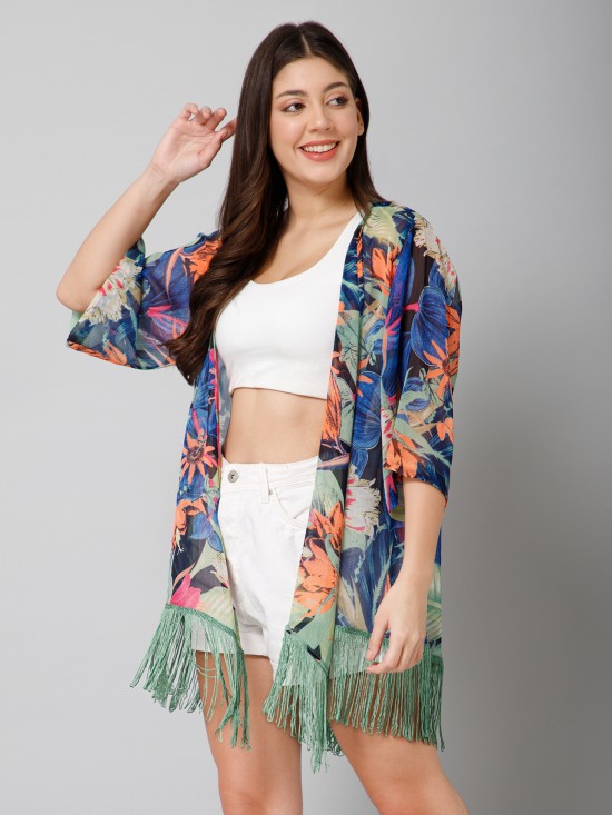 Tropical Print Kimono