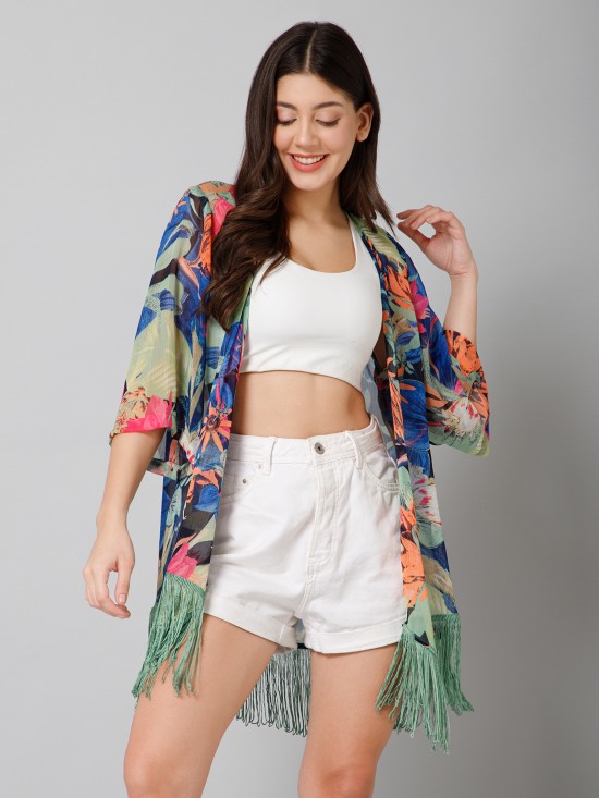 Tropical Print Kimono