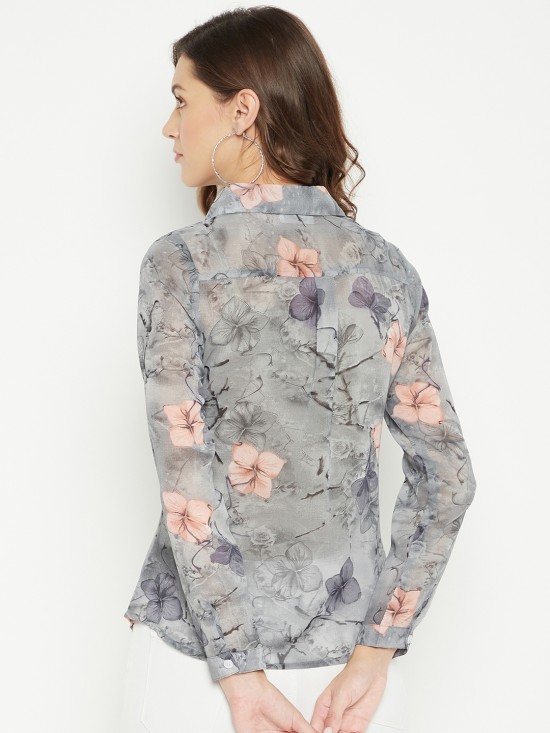 Floral print regular shirt