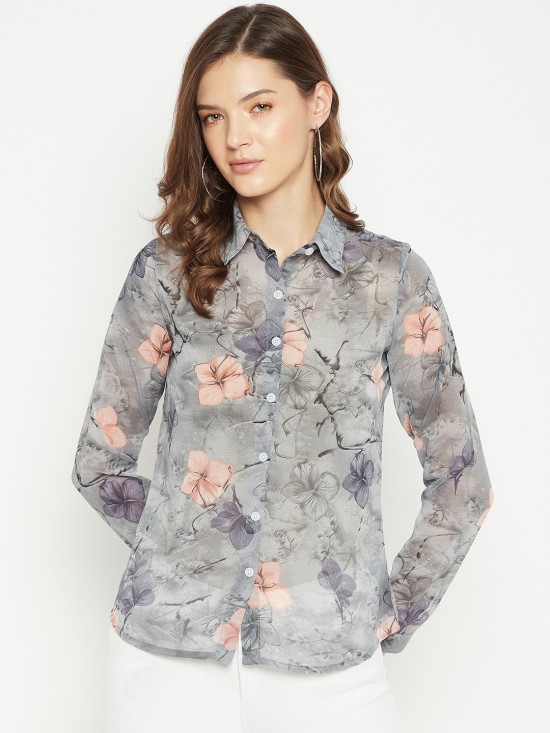 Floral print regular shirt