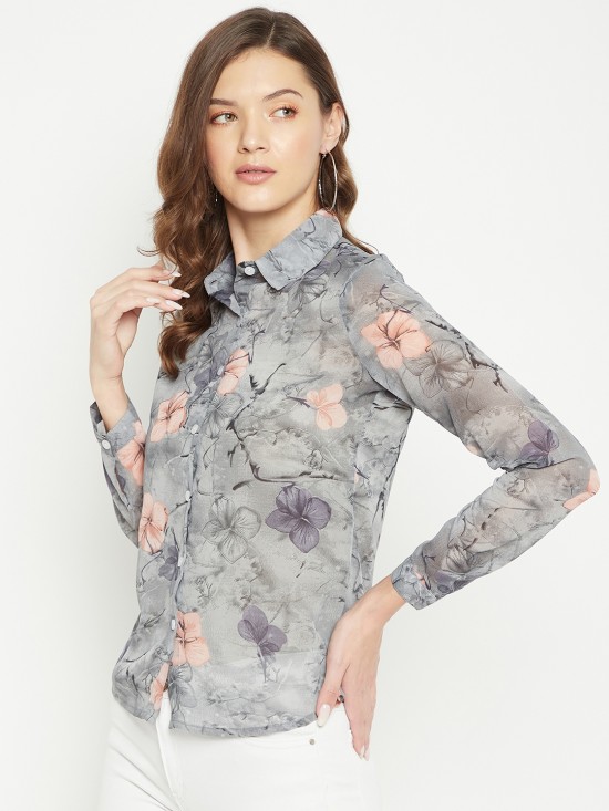 Floral print regular shirt