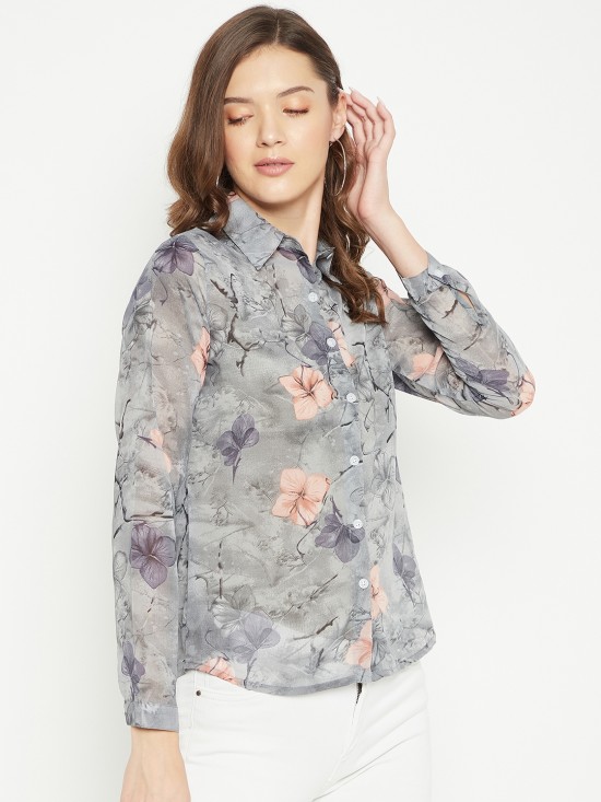 Floral print regular shirt