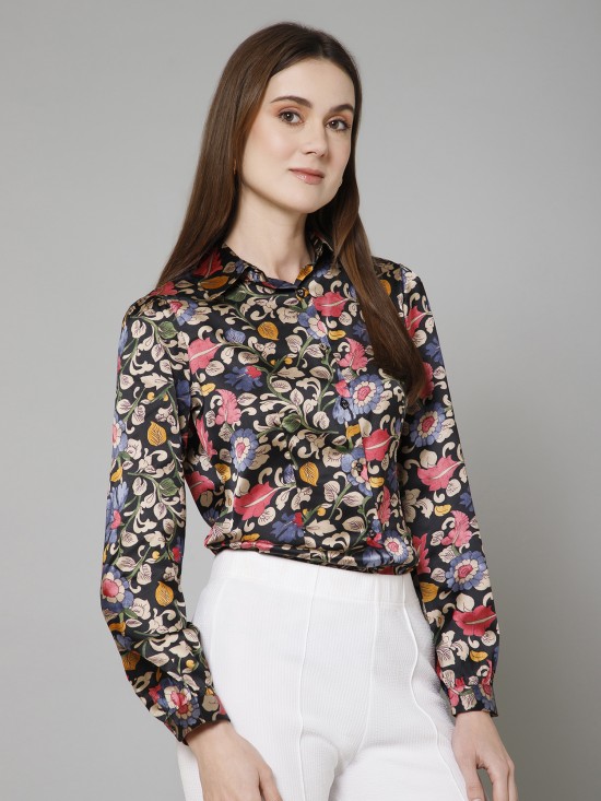 Floral Casual Satin Shirt