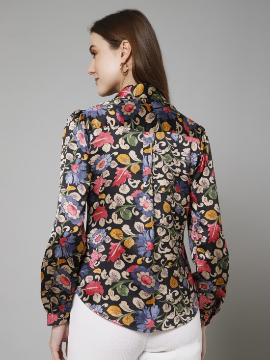 Floral Casual Satin Shirt