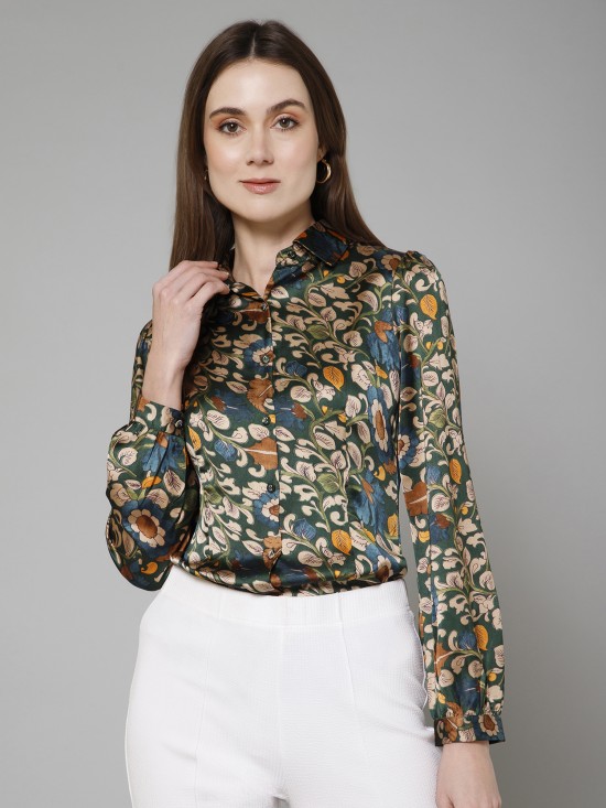 Floral Casual Satin Shirt