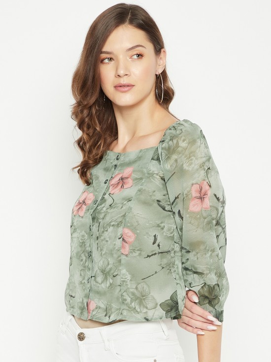 Floral printed Blouson Top