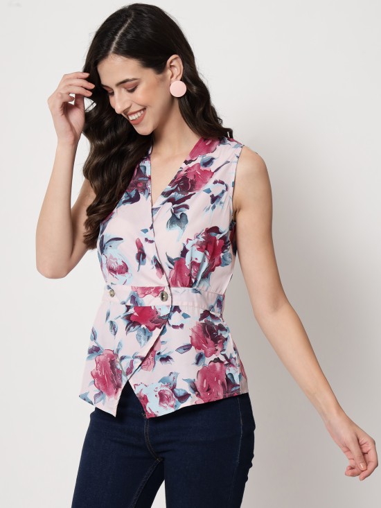 Buttoned Wrap Top