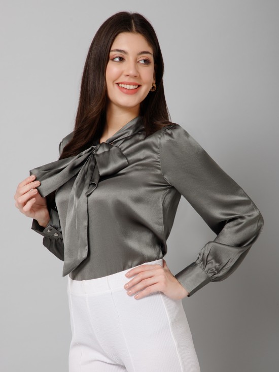 Tie Neck Satin Top