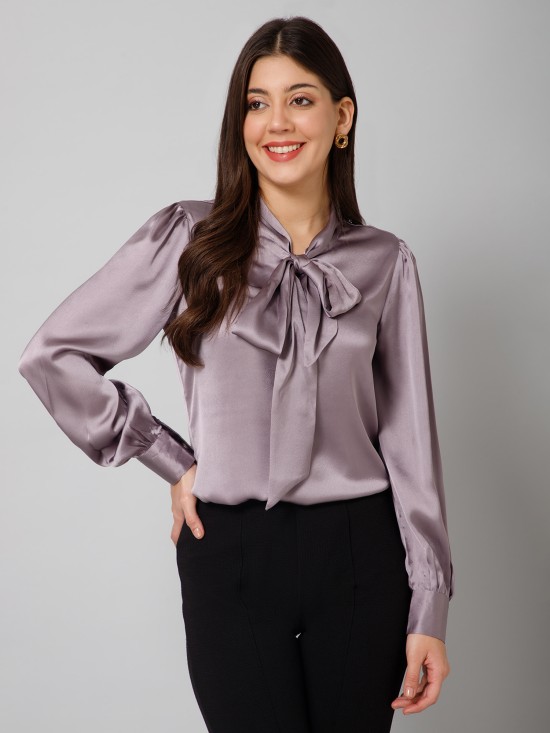 Tie Neck Satin Top