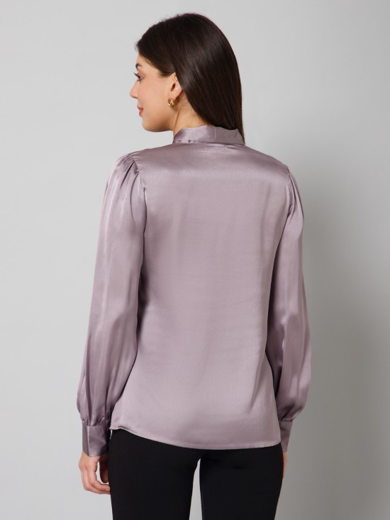 Tie Neck Satin Top