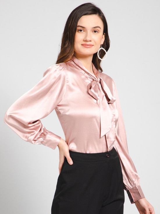 Tie Neck Satin Top