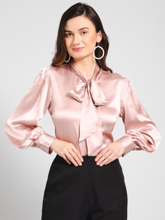 Tie Neck Satin Top