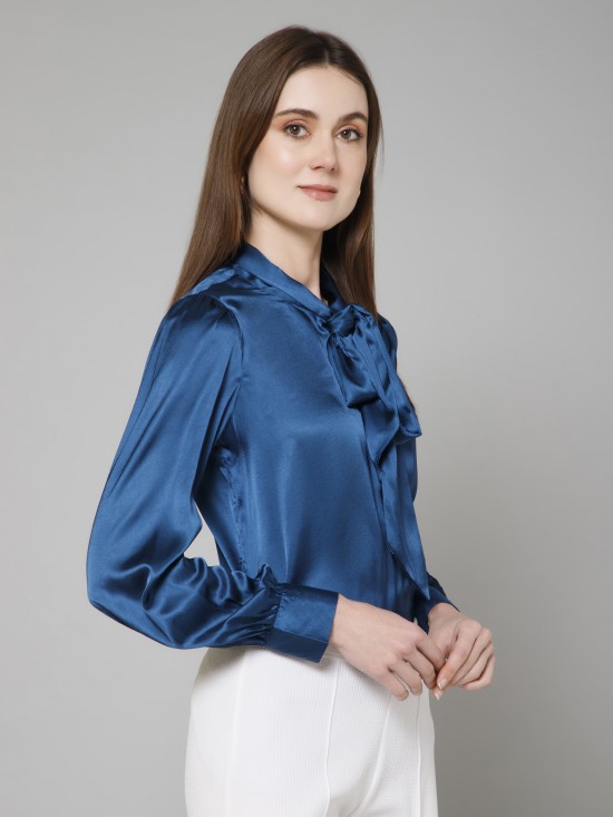 Tie Neck Satin Top