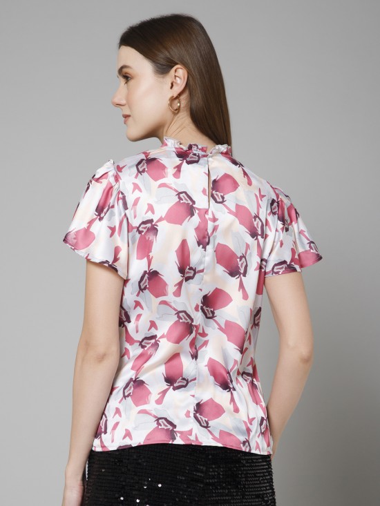 Printed Satin Top