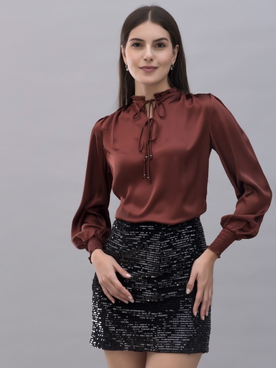 Smocking Satin Top