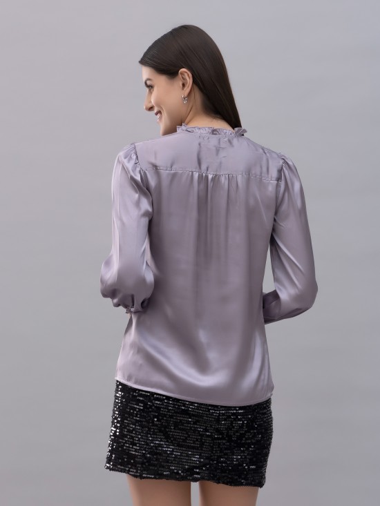 Smocking Satin Top