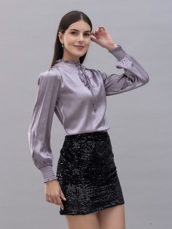 Smocking Satin Top