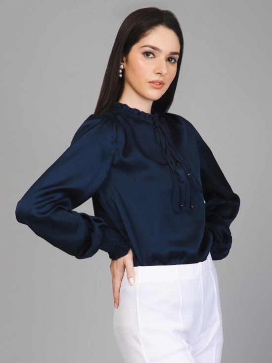 Smocking Satin Top