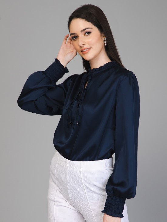 Smocking Satin Top