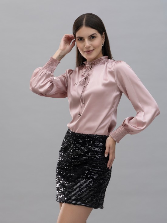 Smocking Satin Top