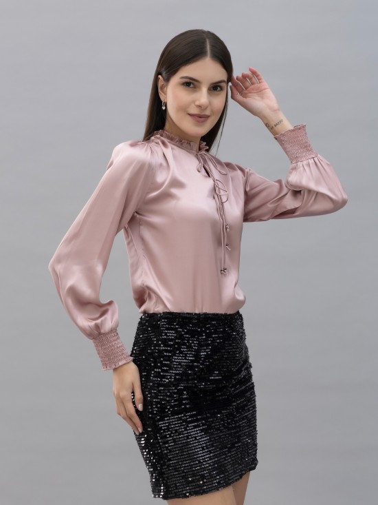 Smocking Satin Top