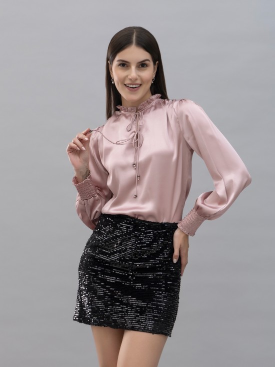 Smocking Satin Top