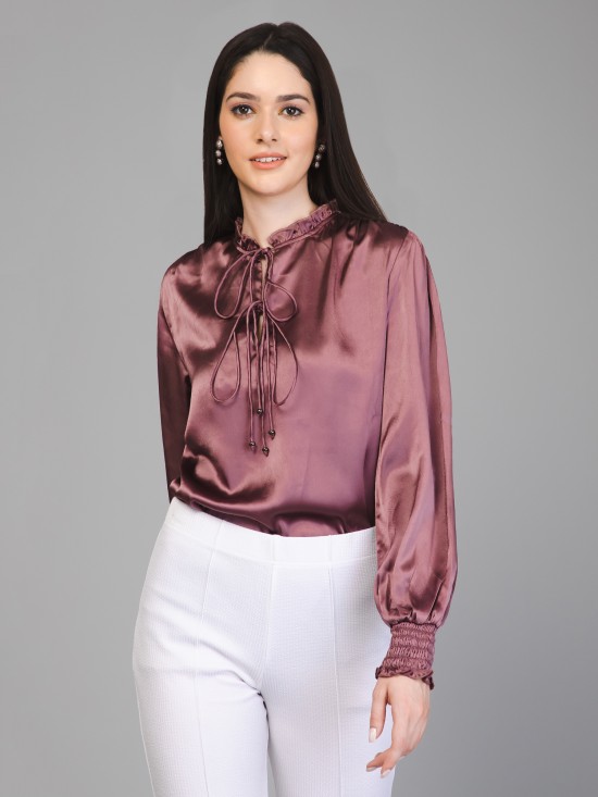 Smocking Satin Top