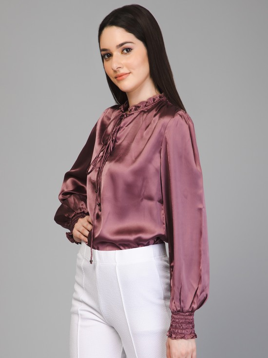 Smocking Satin Top