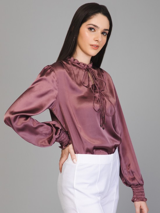 Smocking Satin Top